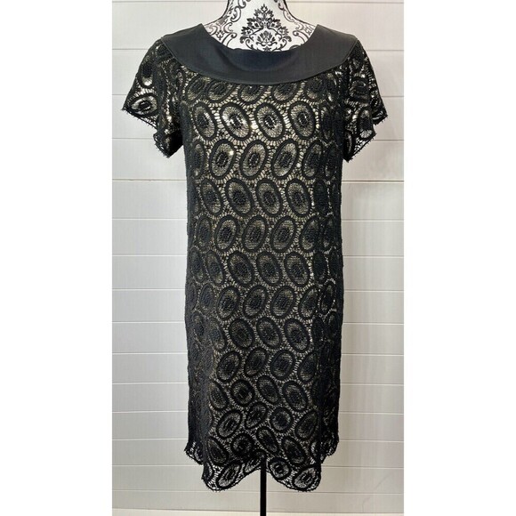 3.1 Phillip Lim Womens Gold Black Lace Overlay Dress 6 Mob Wife $875 - Picture 4 of 11